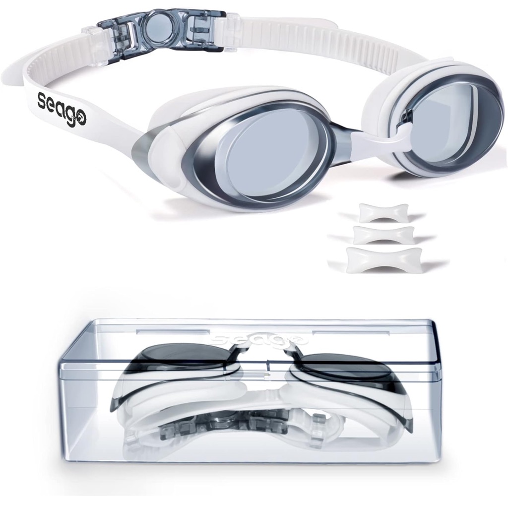 Seago White And Gray Swim Goggles